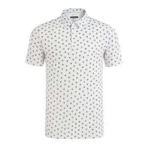 Greg Norman Golf Polo Shirt L White Cart Print PlayDry